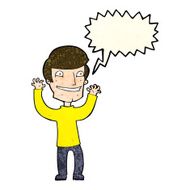 cartoon excited man with speech bubble N16
