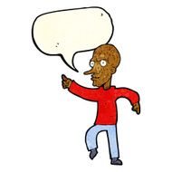 cartoon angry old man with speech bubble N33
