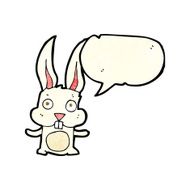 cartoon rabbit with speech bubble N23