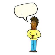 cartoon nervous man with speech bubble N33