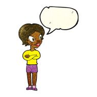 cartoon pretty woman with speech bubble N64