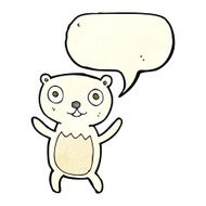 cartoon polar bear cub with speech bubble N16