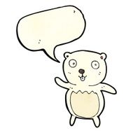 cartoon polar bear cub with speech bubble N17