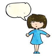cartoon surprised woman with speech bubble N61