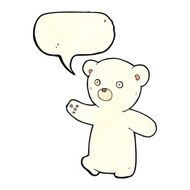 cartoon polar bear cub with speech bubble N18