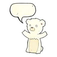 cartoon polar bear cub with speech bubble N19