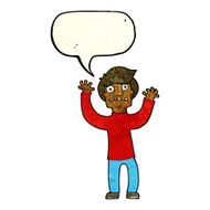 cartoon terrified man with speech bubble N55