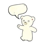 cartoon polar bear cub with speech bubble N20