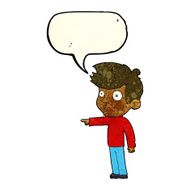 cartoon pointing boy with speech bubble N10
