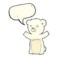 cartoon polar bear cub with speech bubble N21