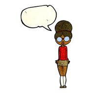 cartoon librarian woman with speech bubble N3