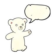 cartoon polar bear cub with speech bubble N22