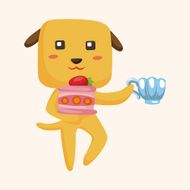 animal dog having afternoon tea theme elements N11