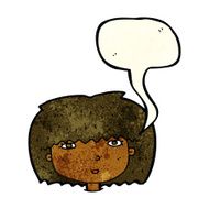 cartoon female face with speech bubble N35