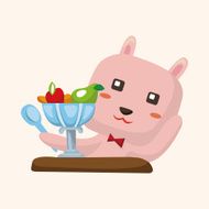 animal rabbit having afternoon tea theme elements N7