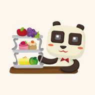 animal panda having afternoon tea theme elements N4