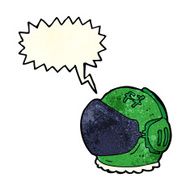 cartoon astronaut helmet with speech bubble N11