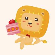 animal lion having afternoon tea theme elements N4
