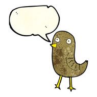 funny cartoon bird with speech bubble N29