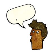 cartoon surprised man with speech bubble N28