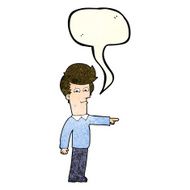 cartoon man pointing with speech bubble N47