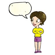 cartoon pretty woman with speech bubble N65