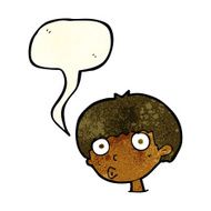 cartoon surprised boy with speech bubble N7
