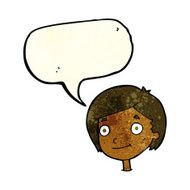 Cartoon happy boy with speech bubble N54