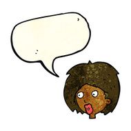 cartoon woman looking with speech bubble N3
