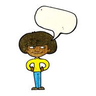 cartoon boy with hands on hips speech bubble N3