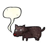 cartoon little dog with speech bubble N6