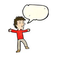 cartoon happy man with speech bubble N105