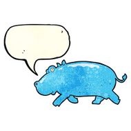 cartoon hippopotamus with speech bubble N2