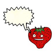 cartoon strawberry with speech bubble N9