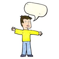 cartoon surprised man with speech bubble N30