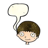 Cartoon happy boy with speech bubble N55
