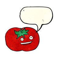 cartoon tomato with speech bubble N9