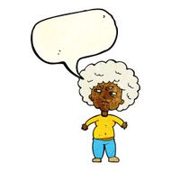 cartoon annoyed old woman with speech bubble N5