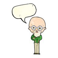 cartoon annoyed old man with speech bubble N17