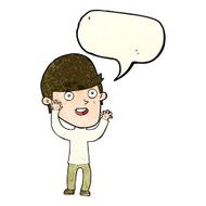 cartoon happy man with speech bubble N106