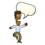 cartoon shrieking man with speech bubble N3