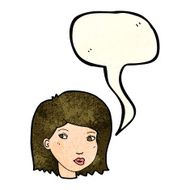 cartoon female face with speech bubble N40
