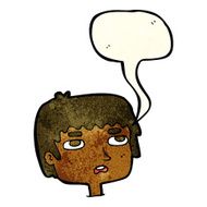 cartoon unhappy face with speech bubble N5
