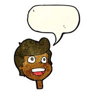 cartoon happy face with speech bubble N11