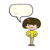 cartoon boy with hands on hips speech bubble N4