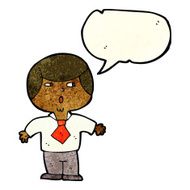 cartoon shocked boy with speech bubble N9