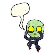 cartoon skull with snakes speech bubble N2