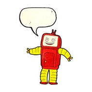 cartoon funny robot with speech bubble N22