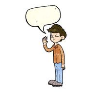 cartoon arrogant boy with speech bubble N3