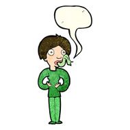 cartoon woman sticking out tongue with speech bubble N3